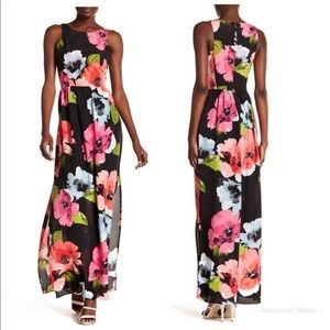 VINCE CAMUTO Side Slit Bold Floral Maxi Dress 12